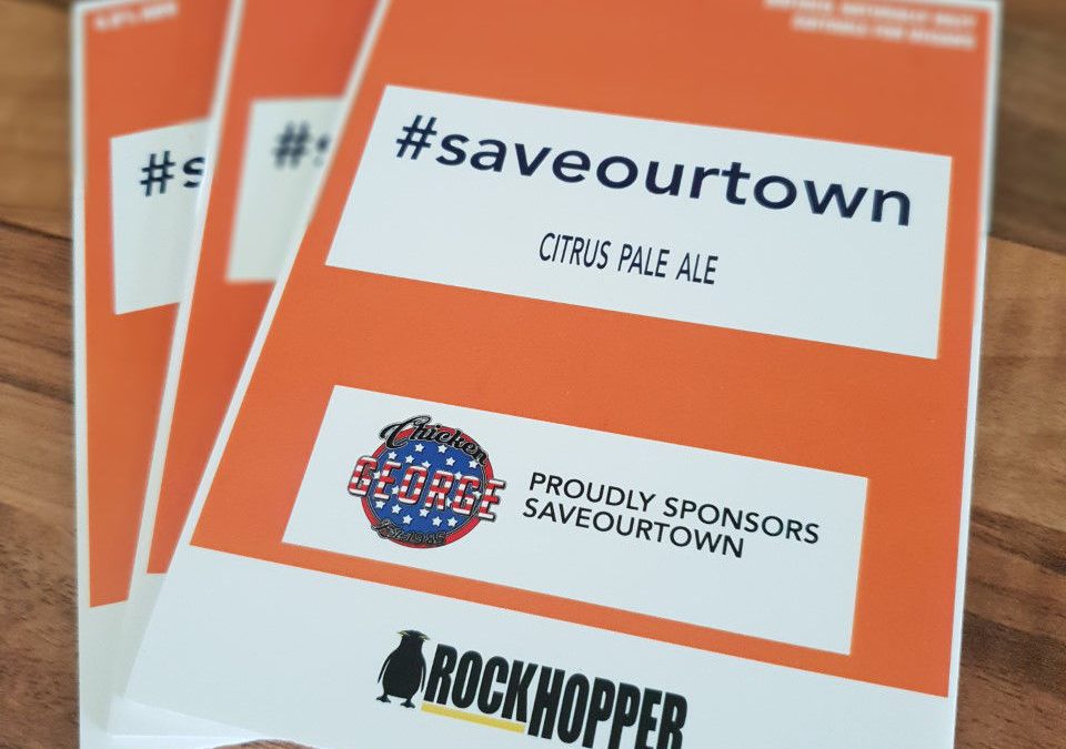 Where can I try the #saveourtown beer?