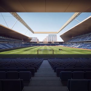 An artist's impressions of the inside of Luton Town FC's proposed new stadium at Power Court