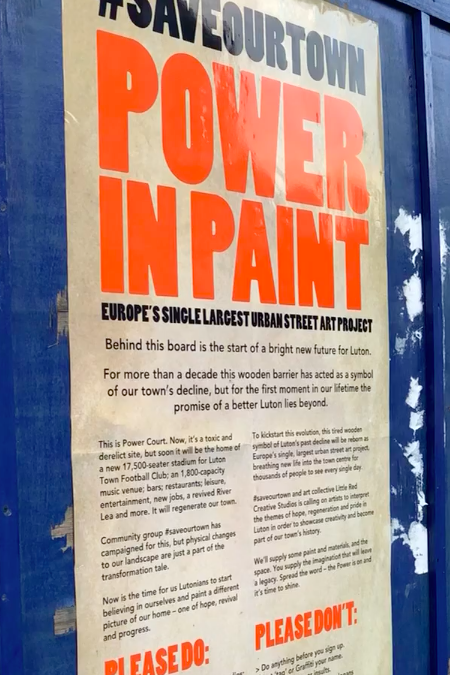 Luton puts Power in Paint for major stadium site street art scheme