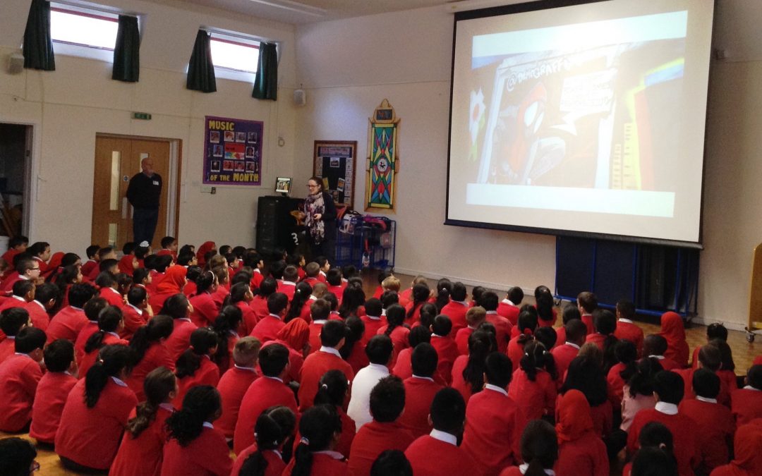 Kids ‘enthralled’ by a Luton painted with positivity
